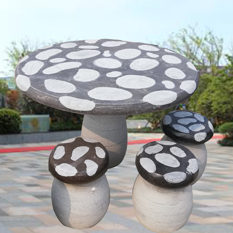 石雕蘑菇桌凳雕塑